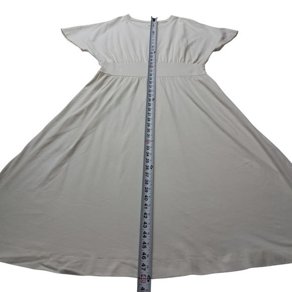 Everlane The Organic Cotton Waisted Dress Women's Large Midi Cream Minimalist - Picture 6 of 8